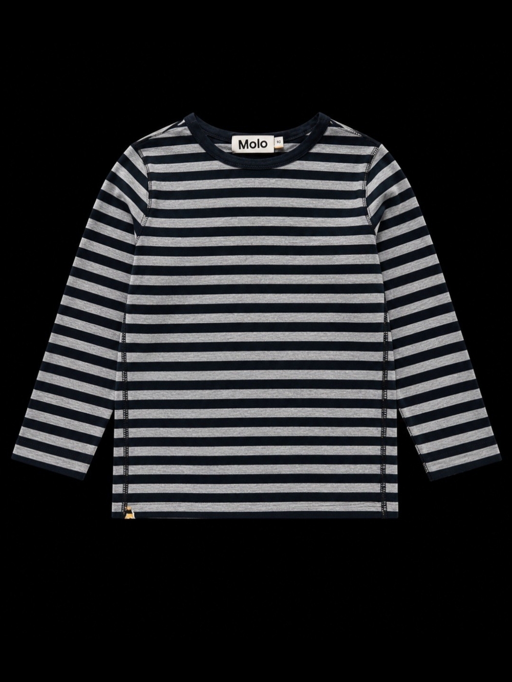 Molo Navy and Gray Striped Reversible Long-Sleeve Tee Size 5 Or 110